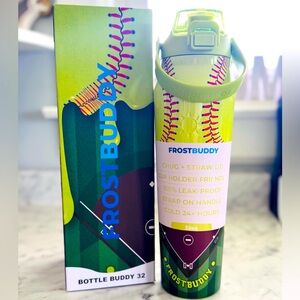 SoldOutOnline FrostBuddy Softball Drip Bottle Buddy Tumbler! 32oz ~ NIB MultiUse